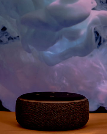 Bankura, West Bengal, India - September 24, 2022: Amazon Echo Dot third Generation with Built-in...
