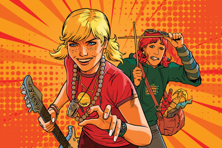 Bring the energy of a live music band to your designs with this vector illustration featuring a...