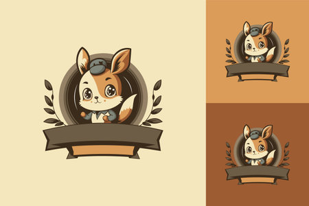 Unlock a charming flat vector cartoon logo showcasing a cute rabbit, designed to suit the needs of graphic designers and illustrators.のイラスト素材