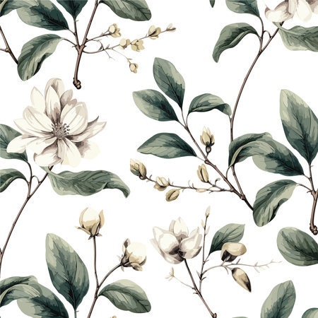 Step into the past with this vintage-style botanical pattern illustration, capturing the elegance of nature's botanical wonders. Ideal for adding timeless charm to your projectsのイラスト素材