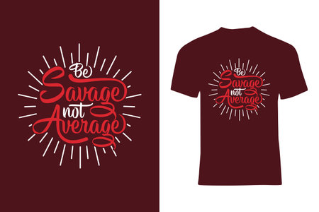 Trendy dark red T-shirt with inspiring handwritten lettering, emphasizing personal determination and individuality.のイラスト素材