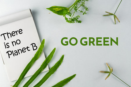 Promoting eco awareness, this image features a nature-inspired composition emphasizing the message...