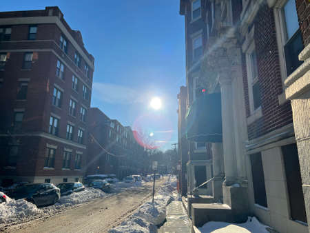 Pictures were taken early morning at Boston.の写真素材