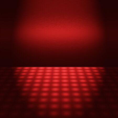 empty red disco scene with beam of light - to insert text or designの写真素材