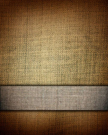 grunge brown fabric with beige bar as vintage background for insert text or design の写真素材