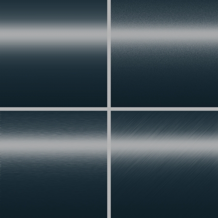 navy blue metal texture background metal plate collection with four different copy space patternsの写真素材