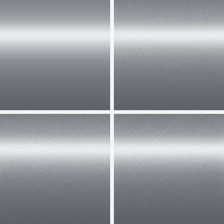 silver metal texture chrome backgrounds collection of different patternの写真素材