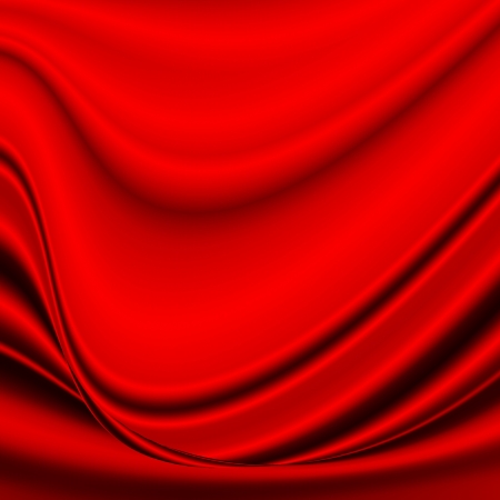 red abstract background wave silk satin fabric textureの写真素材