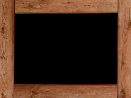 blackboard background and wood planks frame border as design elementの写真素材