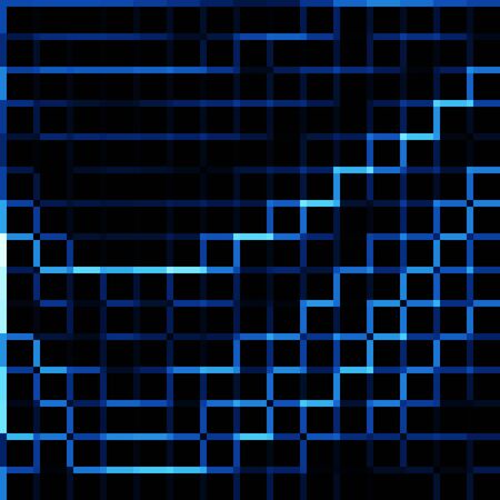 blue abstract lines on black background as modern corporate steps to success concept illustration of a corporate project design templateの写真素材