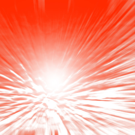 christmas background, spotlight and white abstract rays of light on red backgroundの写真素材