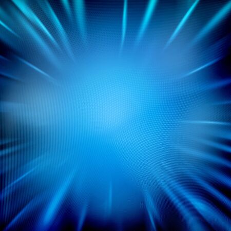 blue abstract background grid pattern and rays of lightの写真素材