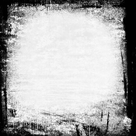 sketchy black and white grunge background painted frame on wall texture with copy spaceの写真素材