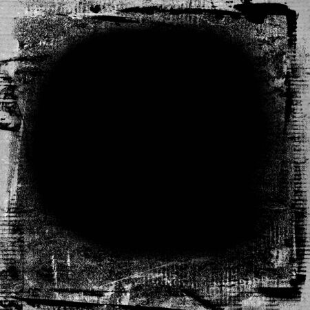 grunge paint texture background black board with white brush strokes frameの写真素材