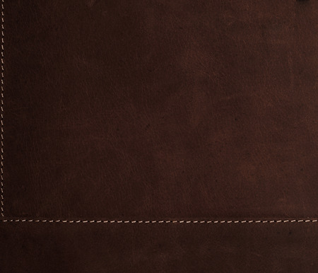 dark brown background Stitched leather textureの写真素材