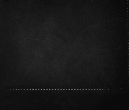 black background stitched leather textureの写真素材