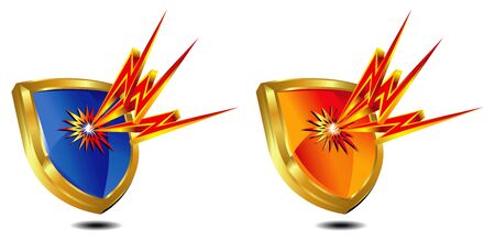 Shield Protection shown by lightning