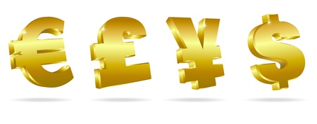 Golden Symbols for Moneyのイラスト素材