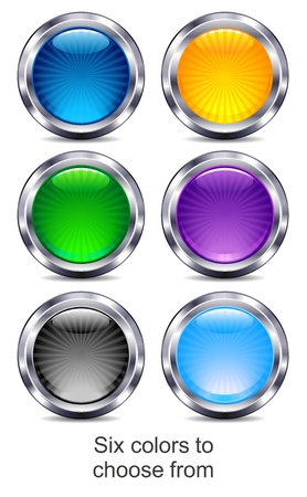 Six Web Site, Internet App Icons - All elements are grouped and on individual layersのイラスト素材