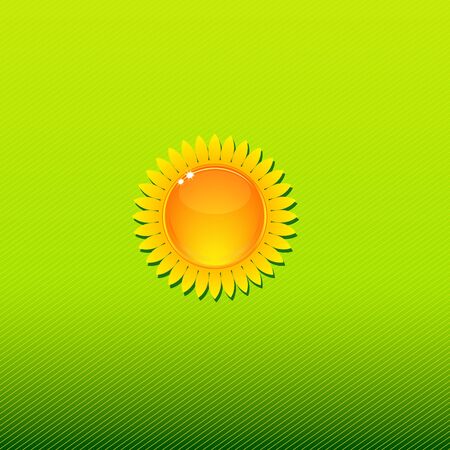 Bright and sunny background with stylized sunflowerのイラスト素材