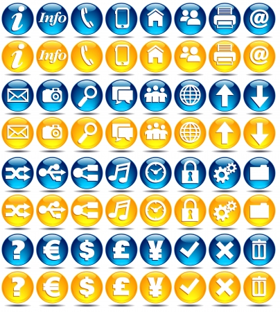 Basic set of modern web / mobile application iconsのイラスト素材