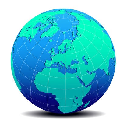 Europe and Africa, Global World Mapのイラスト素材