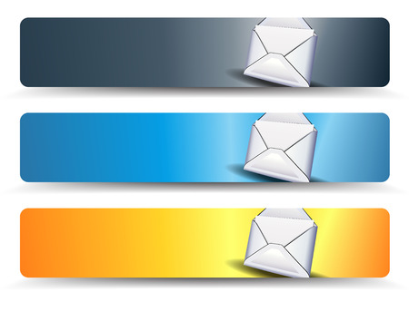 email web banners in three different colorsのイラスト素材
