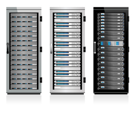 Three Servers - Server in Cabinetsのイラスト素材