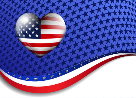 American Background with a Stairs and Stripes Heartのイラスト素材