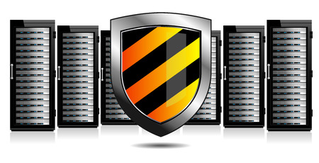 Network Security - Servers and Shield Protectionのイラスト素材