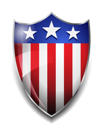 American Shield  Glossy American Flag on Shieldのイラスト素材