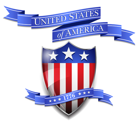 American Shield and United States of America Scrollのイラスト素材