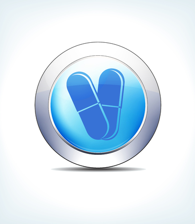 Blue Icon Button Capsules Healthcare and Pharmaのイラスト素材