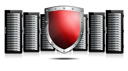 Server Protection with Red Shield for Computer Data Centers.のイラスト素材