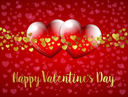 Happy Valentines Day, Hearts on Heart Background - Valentine Cardのイラスト素材