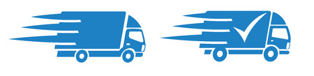 Fast Shopping Delivery Trucks Service Icons Symbol Buttonのイラスト素材