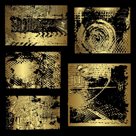 Gold grunge elements のイラスト素材