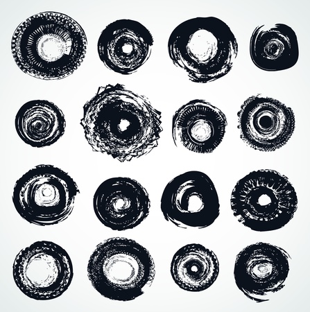 Set of different grunge ringsのイラスト素材