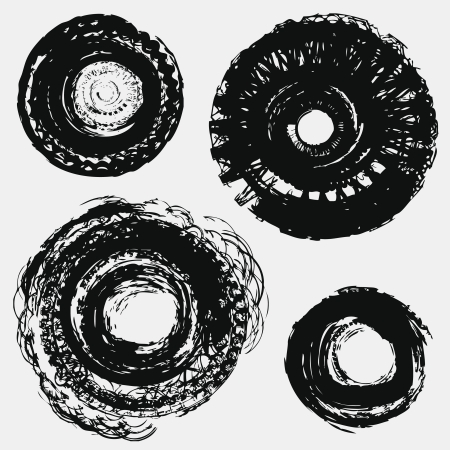 Four grunge rings のイラスト素材