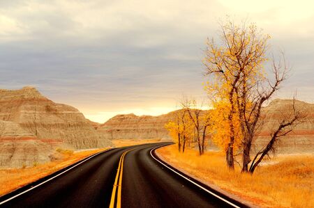 Sunset in Badlands, South Dakota, USA