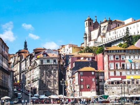 old historical houses in Porto   Portugalのeditorial素材