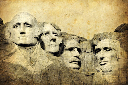 Mount Rushmore National Monument, South Dakota, United States, grunge version of my photoのeditorial素材