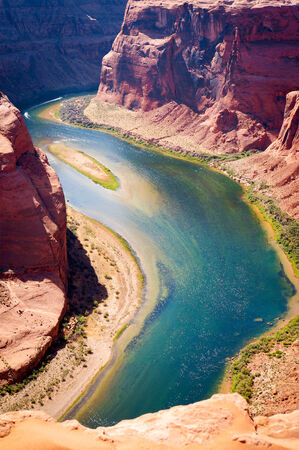 Beautiful landscape at the Grand Canyon with the Colorado Riverの写真素材