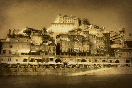 vintage style picture of Porto, Portugalの写真素材