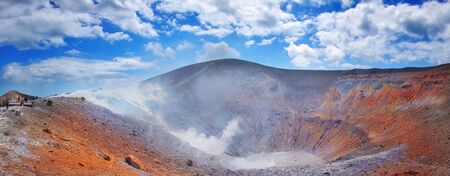 Vulcano, Lipari, Sicily, Italy, panoramic viewの写真素材
