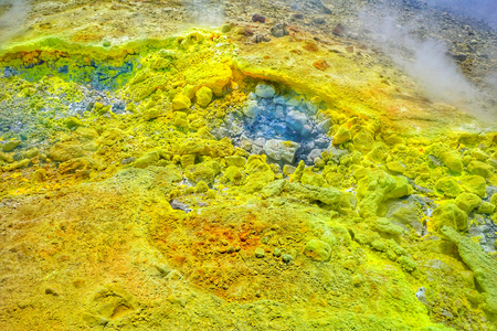 Sulfurous fumaroles, Vulcano, Lipari, Sicily, Italyの写真素材