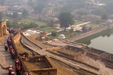 Jaipur, India, elephants at the amber fort in Indiaの写真素材