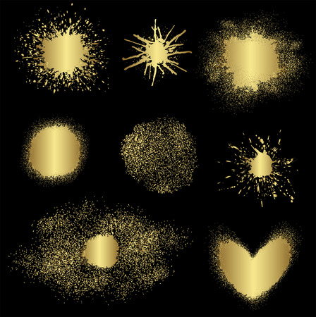 Different gold elements, vector.のイラスト素材