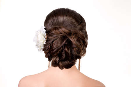 young girl with a wedding hairdress