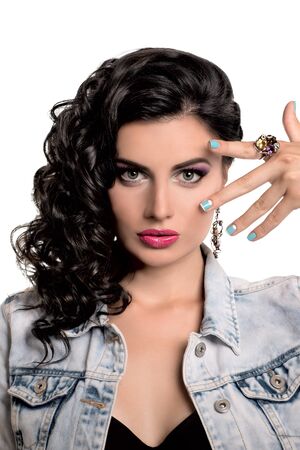 portrait of the young woman with makeupの写真素材
